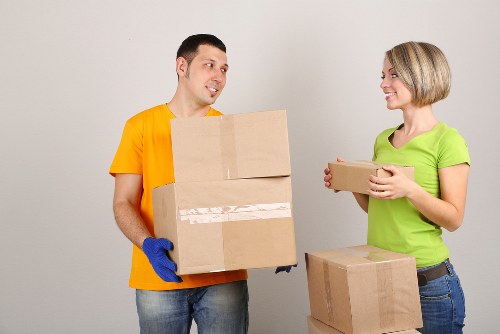 Household furniture being transported for a local move